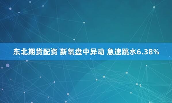 东北期货配资 新氧盘中异动 急速跳水6.38%